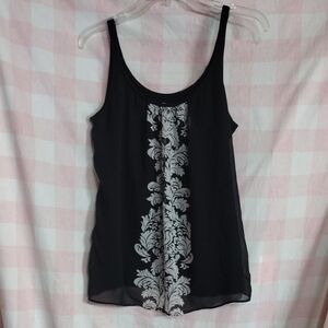 New York & Company Elegant Black and White Tank Top